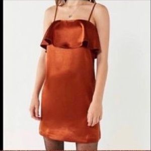 Urban outfitters orange/brown shiny dress